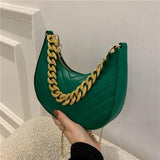 Vintage Dumplings Shape Crossbody Handbag with Chains