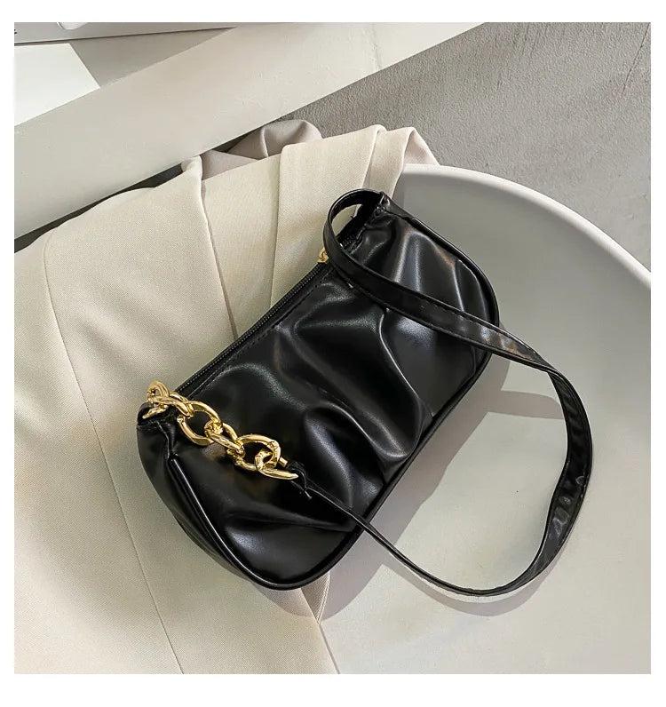 Retro Leather Chain Shoulder Bag Women's Totes