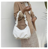 Women's PU Leather Shoulder Bag Textured Shopping Handbag