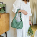 Women's PU Leather Shoulder Bag Textured Shopping Handbag