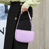 Crocodile Pattern Women Handbag Leather Shoulder Tote Purse