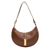 Vintage Leather Crossbody Bag for Women Zipper Hobo Solid Sac