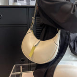Vintage Leather Crossbody Bag for Women Zipper Hobo Solid Sac