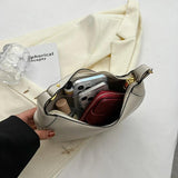 Vintage Leather Crossbody Bag for Women Zipper Hobo Solid Sac
