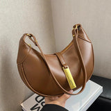 Vintage Leather Crossbody Bag for Women Zipper Hobo Solid Sac