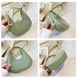 Casual Underarm Shoulder Bag for Women Stone Pattern Armpit Handbag