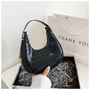 Casual Underarm Shoulder Bag for Women Stone Pattern Armpit Handbag