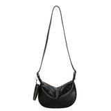 Retro Casual Women's Totes Shoulder Bag Half Moon PU Leather Handbags