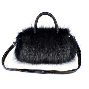Lady Girl Faux Rabbit Fur Handbag Shoulder Messenger Bag Tote