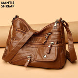 Women Bags Handbag Soft PU Leather Shoulder Bag Retro Female Hobos Crossbody Bag