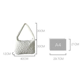Quilted Women Tote Handbag Large Capacity Pleated Bubble Shoulder Crossbody Bag