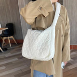 Quilted Women Tote Handbag Large Capacity Pleated Bubble Shoulder Crossbody Bag