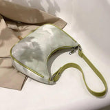 Retro Tie-Dye Shoulder Bag Women Underarm PU Leather Zipper Handbag