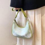 Retro Tie-Dye Shoulder Bag Women Underarm PU Leather Zipper Handbag