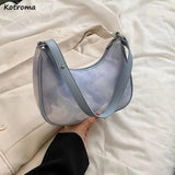 Retro Tie-Dye Shoulder Bag Women Underarm PU Leather Zipper Handbag