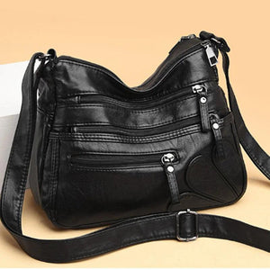 Vintage Leather Shoulder Bag Crossbody Classic Messenger Pack Brown