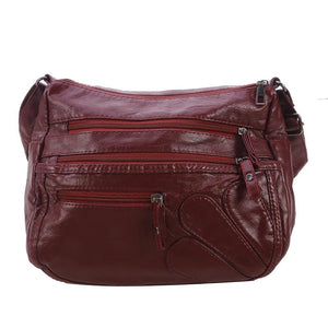 Vintage Leather Shoulder Bag Crossbody Classic Messenger Pack Brown
