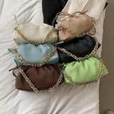 Small Chain PU Leather Underarm Bag for Women Tote