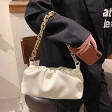 Small Chain PU Leather Underarm Bag for Women Tote