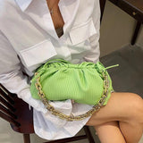 Small Chain PU Leather Underarm Bag for Women Tote