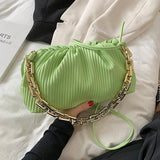 Small Chain PU Leather Underarm Bag for Women Tote