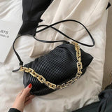 Small Chain PU Leather Underarm Bag for Women Tote