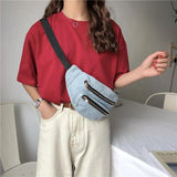 Hot Lady Casual Denim Chest Bag Female Leisure Messenger Bag