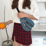 Hot Lady Casual Denim Chest Bag Female Leisure Messenger Bag