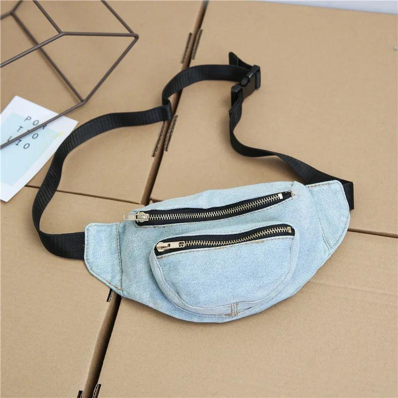 Hot Lady Casual Denim Chest Bag Female Leisure Messenger Bag