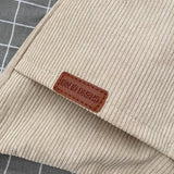 Corduroy Shoulder Bag Crossbody Messenger School Handbag for Women Girls