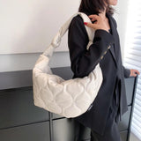 Quilted Knot Shoulder Bag Women's PU Leather Handbag Tote
