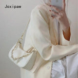Vintage Pu Leather Shoulder Bag for Women Solid Tote Handbag