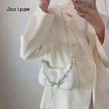 Vintage Pu Leather Shoulder Bag for Women Solid Tote Handbag