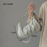 Vintage Pu Leather Shoulder Bag for Women Solid Tote Handbag