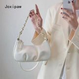 Vintage Pu Leather Shoulder Bag for Women Solid Tote Handbag