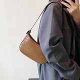 Women's Stone Pattern Saddle Bags PU Leather Handbags Purses