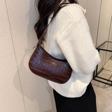 Women's Stone Pattern Saddle Bags PU Leather Handbags Purses