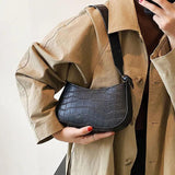 Women's Stone Pattern Saddle Bags PU Leather Handbags Purses