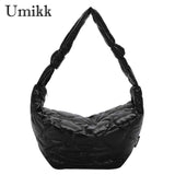 Autumn Winter Messenger Bag Dumplings Cotton Padded Purses Handbag