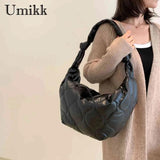 Autumn Winter Messenger Bag Dumplings Cotton Padded Purses Handbag