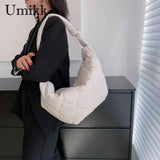 Autumn Winter Messenger Bag Dumplings Cotton Padded Purses Handbag