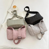 Quilted Cotton Shoulder Bag Casual Handbag Small Tote