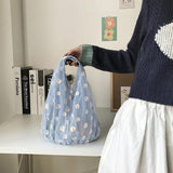 Women's Mesh Cloth Daisy Embroidery Handbag