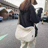 Corduroy Shoulder Bag Retro Style Large Capacity Tote Messenger Bag