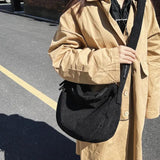 Corduroy Shoulder Bag Retro Style Large Capacity Tote Messenger Bag