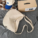 Corduroy Shoulder Bag Retro Style Large Capacity Tote Messenger Bag