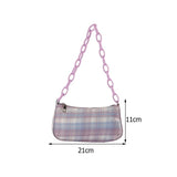 Plaid Grid Shoulder Bag Acrylic Chain Handbag