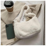 Soft Plush Hobos Shoulder Bags Furry Ladies Clutch Purse Handbag