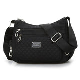 Waterproof Plaid Shoulder Bag Nylon Crossbody Bag Lady Handbags