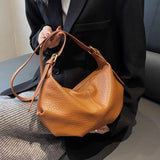 Vintage Leather Crossbody Tote Bag for Women
